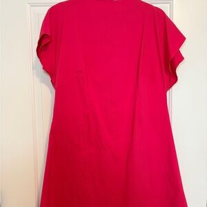 ASOS DESIGN Curve bengaline mini dress with slit in hot pink